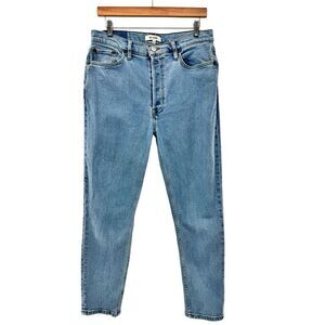 RE/DONE High Rise‎ Ankle Crop Stretch Jeans Button Fly Size 30 Relaxed Fit